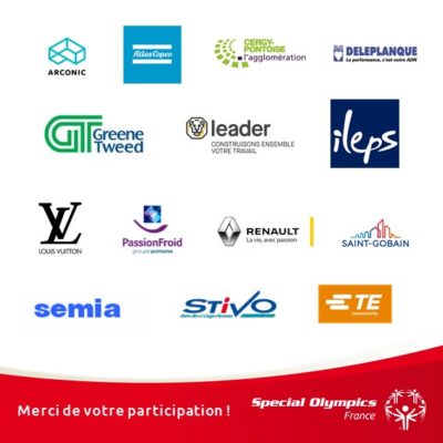 Pavés logos entreprises participantes Cergy 2019